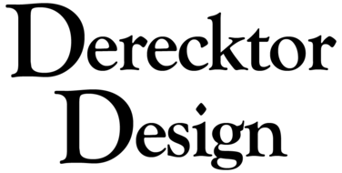 Black "Derecktor Design" logo with transparent background
