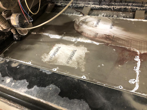 New Sailboat window freshly cut on the waterjet machine.